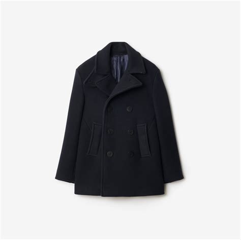 Wool Pea Coat in Navy - Men | Burberry® Official