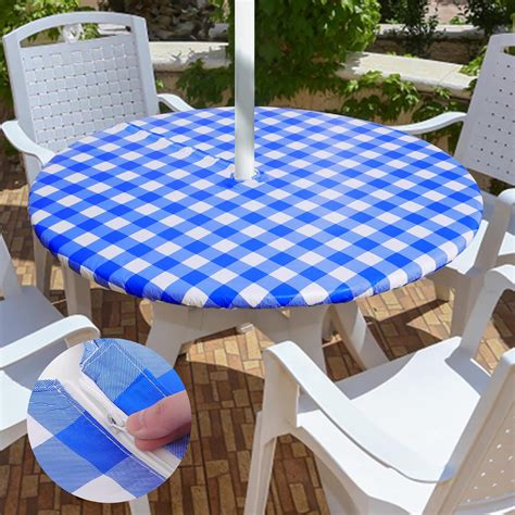 Amazon.com: misaya Round Tablecloth, Fitted Table Cover with Umbrella ...