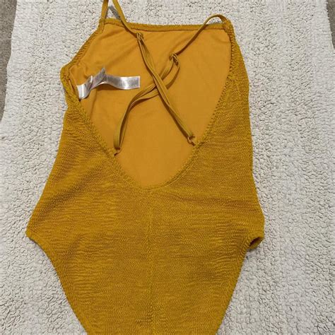 yellow one piece swim suit (us 4) - Depop