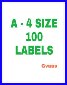 GVAAS 100 A-4 SIZE Matte Paper Labels Sticker For Inkjet and Laser ...