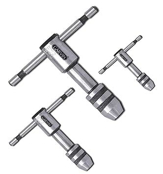GARVIN Tools T-Handle T Type Tap Wrench Set of 3Pc Solid Steel Collet ...