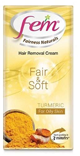 Buy Fem Fairness Naturals Hair Removal Cream Fair and Soft Turmeric for ...