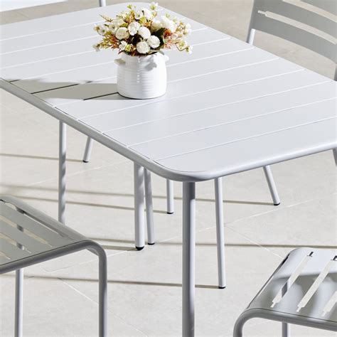 Buy Odin Metal 4-Seater Outdoor Table Set with Chairs - White from Home ...