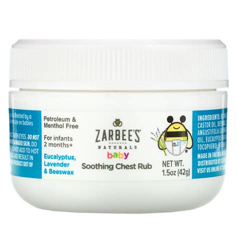 Zarbee's, Baby, Soothing Chest Rub with Eucalyptus, Lavender & Beeswax ...