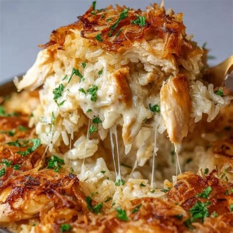 Creamy French Onion Chicken Rice Casserole That Melts Hearts
