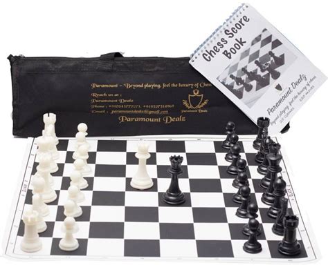 Paramount Dealz 20"x 20" Black Professional Vinyl Chess Set - with 2 ...