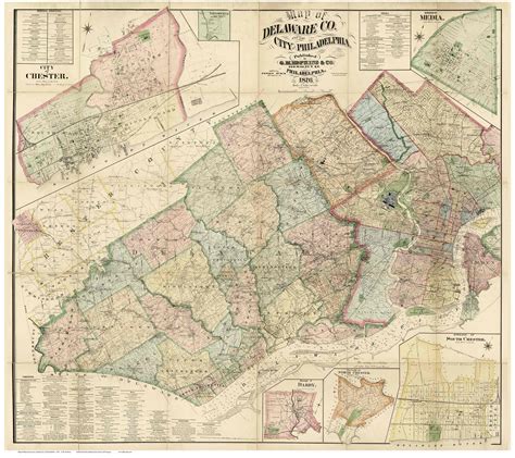 Delaware County Pennsylvania 1876 - Old Map Reprint - OLD MAPS