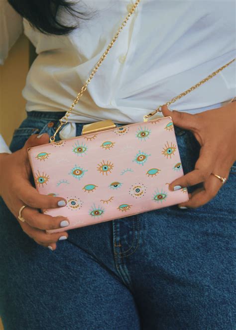 Get Quirky Evil Eye Print Handcrafted Vegan Clutch at ₹ 1500 | LBB Shop