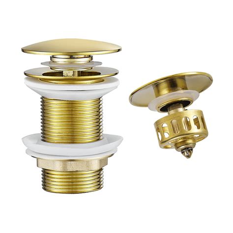 Buy WOMAO Gold Drain Fitting Sink Pop-Up Drain Valve with Strainer ...
