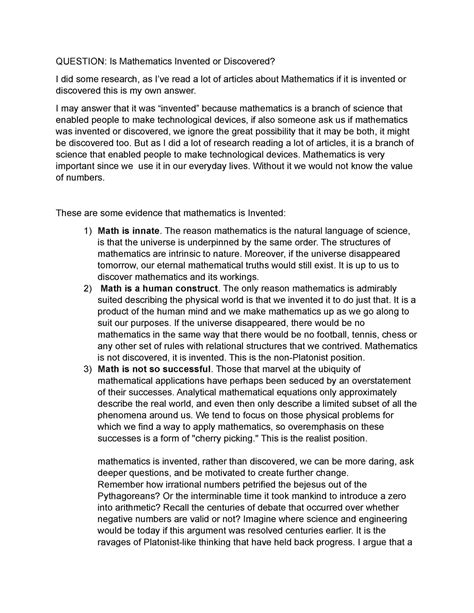 Image result for Mathematics Invention Debate