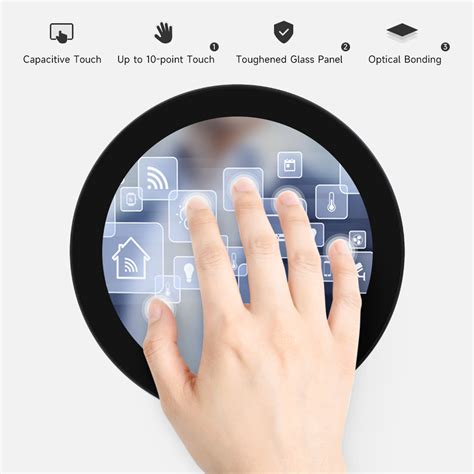 3.4inch DSI Round Touch Display, 800 × 800, IPS, 10-Point Touch ...