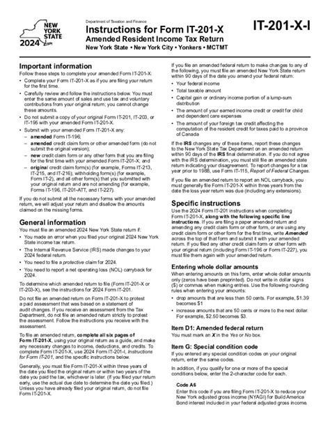 2024-2026 Form NY DTF IT-201-X-I Fill Online, Printable, Fillable ...
