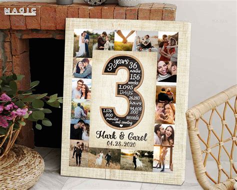 3rd Wedding Anniversary Gifts | Collage Pictures Canvas Prints - Magic ...