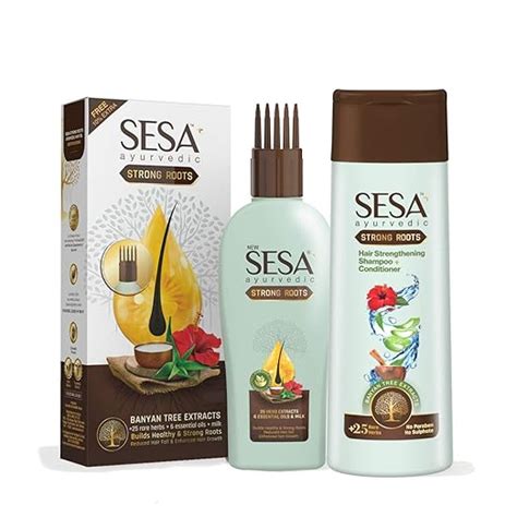 SESA Ayurvedic Strong Roots Hair Care Combo (Oil and Shampoo ...