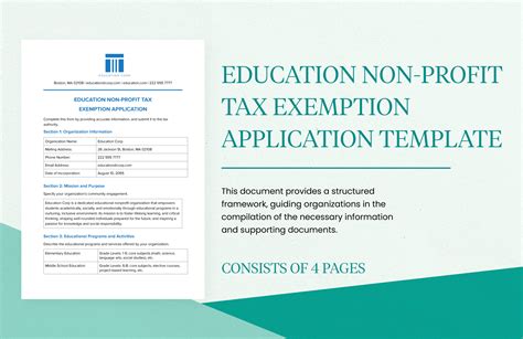 Education Non-Profit Tax Exemption Application Template in Word, PDF ...
