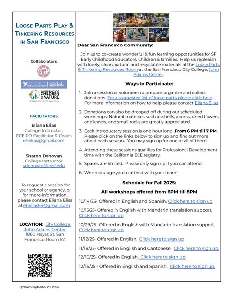 LOOSE PARTS PLAY & TINKERING RESOURCES IN SAN FRANCISCO- English and ...