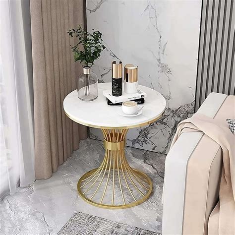 Piped Design Side Table with Marble Top – Writings On The Wall