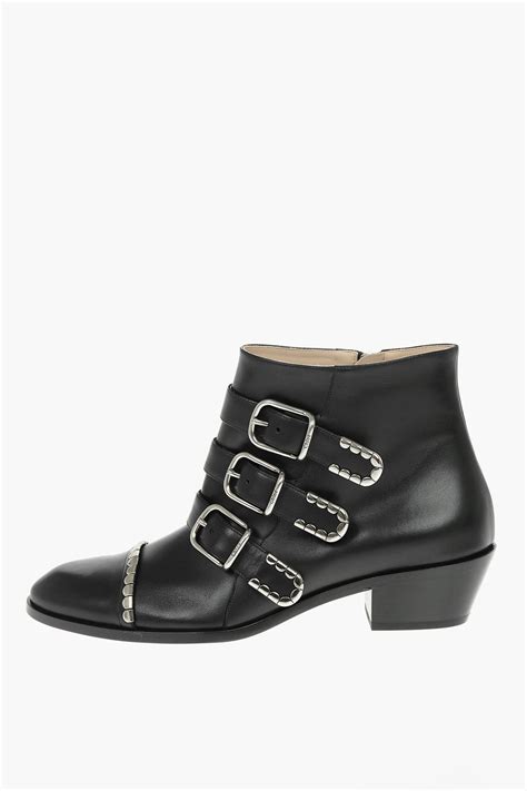 Chloe Pointed Leather IDOL Boots With Buckles women - Glamood Outlet