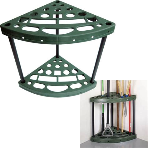 Stalwart Yard Tool Corner Storage Rack 18 Slots Durable Plastic Space ...