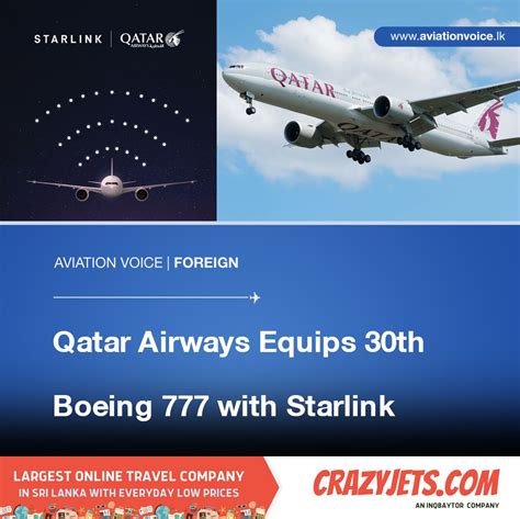 Qatar Airways Equips 30th Boeing 777 with Starlink, Outpacing Original… | Aviation Voice