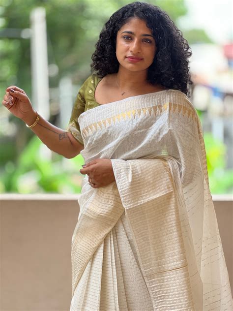 Antique Golden Zari Weaving Bhagalpuri Linen Saree | NHH235 – Aham ...