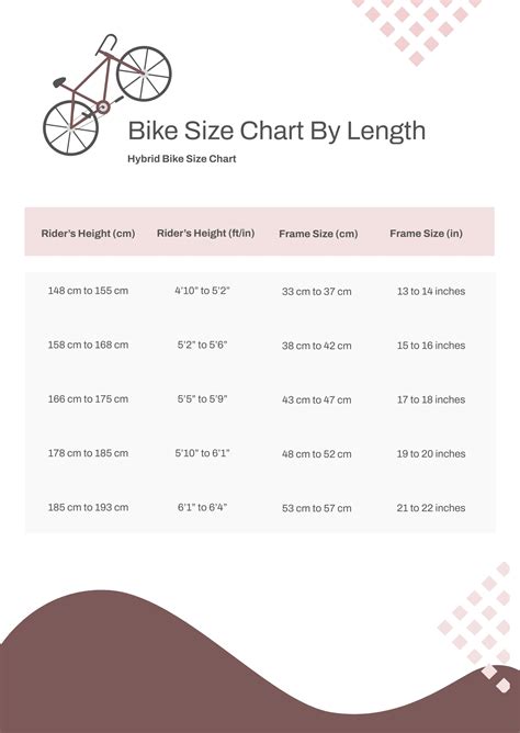Adult Bike Size Chart - PDF | Template.net