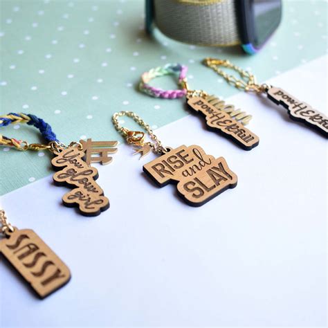 Wooden Engraved Set Of 4 Watch Charms