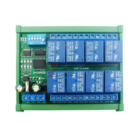 Buy DC 12V Relay Module 8 Channel MODBUS RTU RS485 Relay Board PLC ...