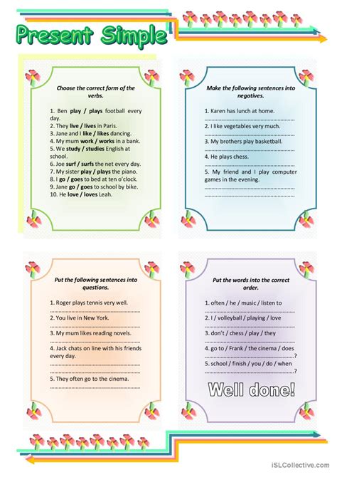 Image result for Present Simple Writing Practice