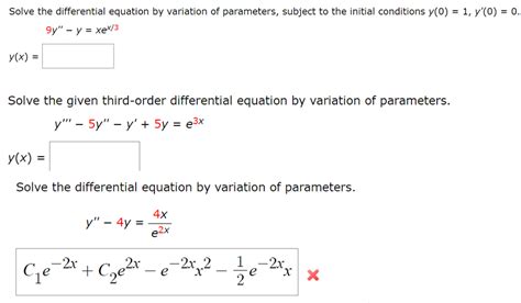 Image result for Variation of Parameters Diff EQ