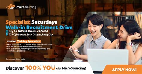 MicroSourcing EXPO Walk-in Recruitment Drive in Ortigas!, Cyberscape ...