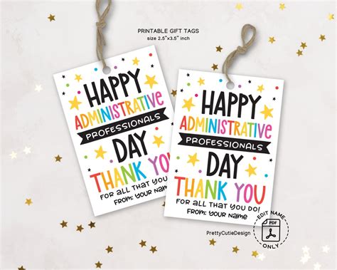Buy Administrative Professionals Day Gift Tags: Printable Thank You ...