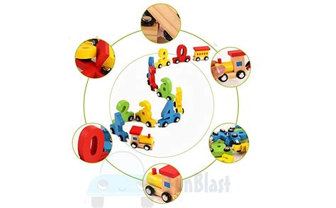 FunBlast Wooden Digital Colourful Number Train - Educational Toys for 2 ...