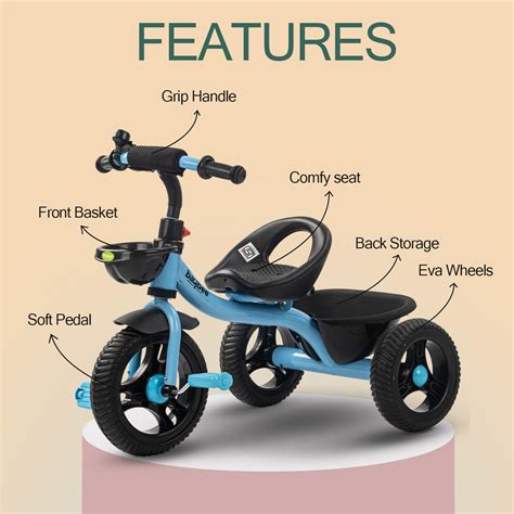 Baybee Dracarys Baby Tricycle for Kids with Eva Wheels, Storage Basket ...