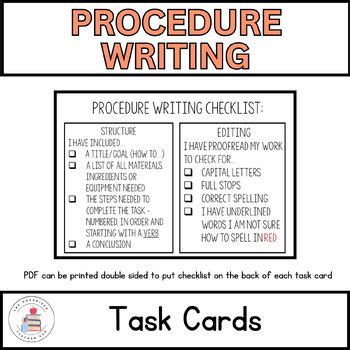 Image result for Procedure Writing Checklist