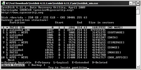 TestDisk Recovery Software 的图像结果