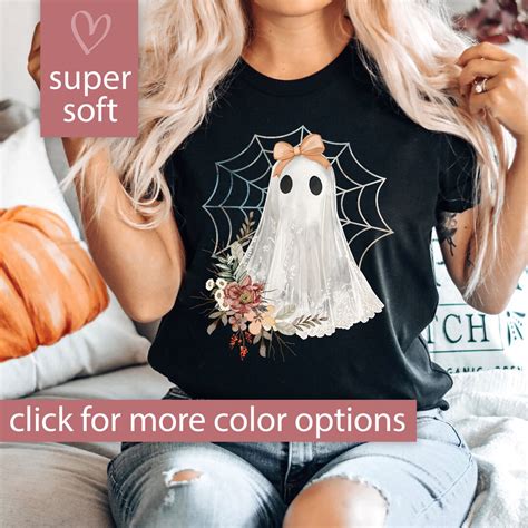 Halloween Ghost Shirt, Lace Ghost Tshirt for Women, Girly Ghost T Shirt ...