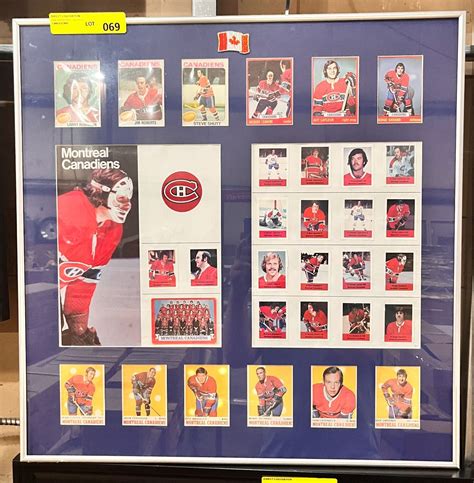 Framed Montreal Canadiens Team memorabilia print w/ cards - approx. 23 ...