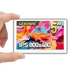 LESOWN Tiny Auxiliary Monitor 5 inch 480x800 IPS HDMI USB mini Small ...