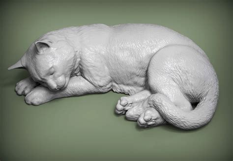 3D file Sleeping cat 3D print model・3D printer design to download・Cults