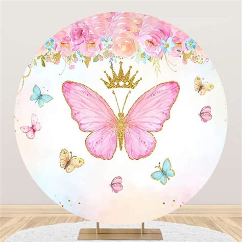 Yeele 6.5x6.5ft Butterfly Round Backdrop Cover Pink India | Ubuy