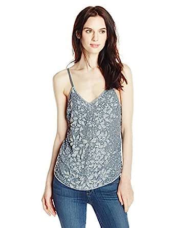 Buy Hazel Women's Tonal Beaded Cami Top, Gray, Large at Amazon.in