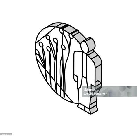 Eeg Technician Electrodes Isometric Icon Vector Illustration Stock Illustration - Download Image ...