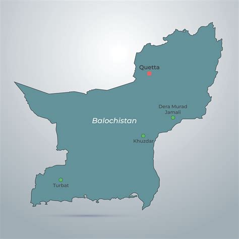 Balochistan map Pakistan city with city color 35805643 Vector Art at ...