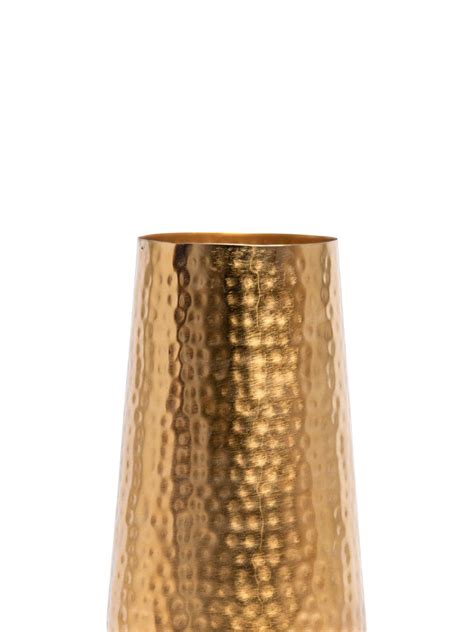 Decorative Golden Hammered Vase - Cylinder Shape – MARKET99