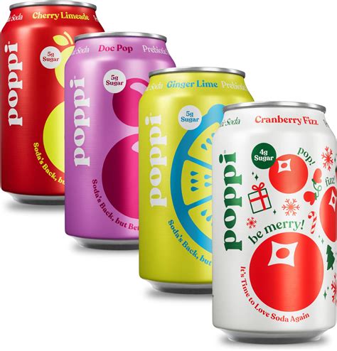 Amazon.com : Poppi Cranberry Fizz Prebiotic Soda 4pk Cans, 12 FZ ...