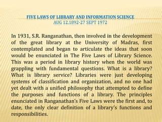 Five Laws of Library Science 的图像结果