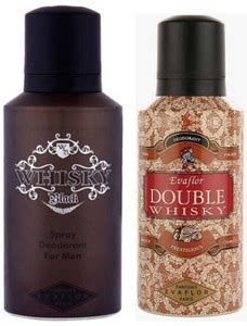 EVAFLOR 2 Whisky Deo (Black & Double Whisky) Deodorant Spray - For Men ...