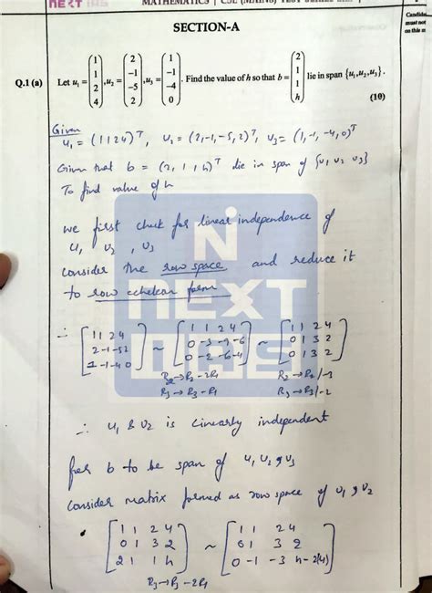 Next Ias - Topper Copy - Mathematics Optional - By Shoham Teberiwal ...