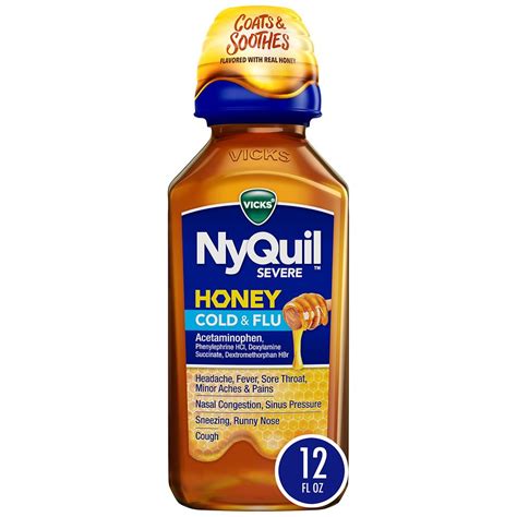 Vicks Nyquil Severe Cold & Flu Liquid Medicine Honey | Walgreens